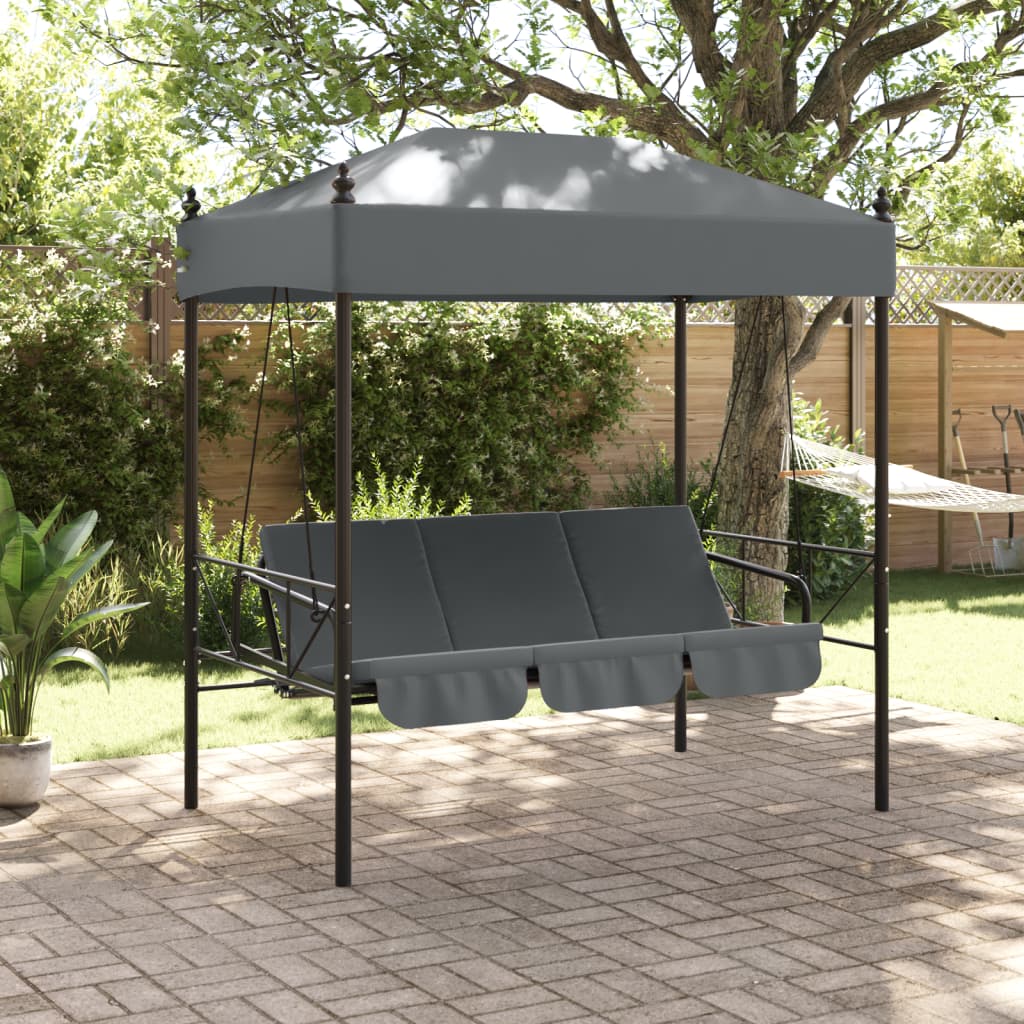 8721102632396_g_en_hd_1 vidaXL Garden Swing Bench with Canopy Dark Grey Steel - Image 3