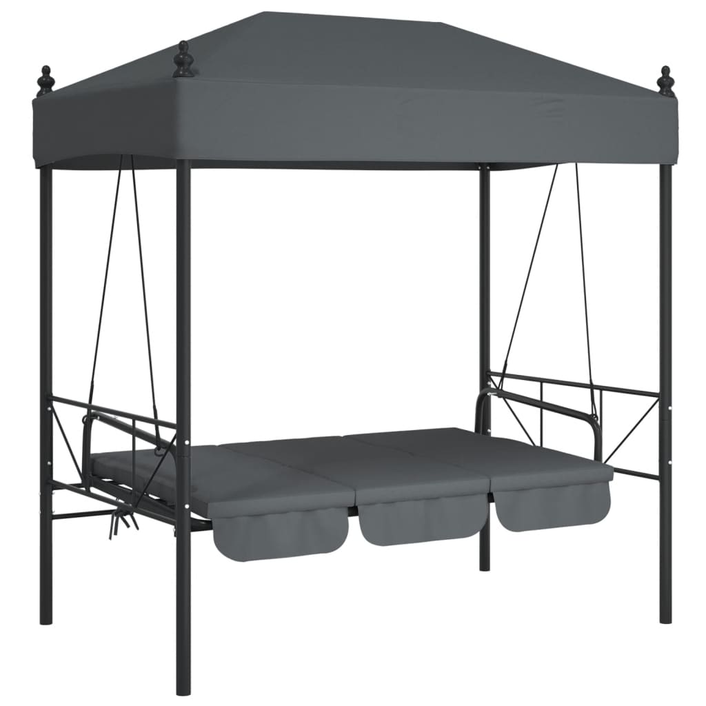 8721102632396_g_en_hd_2 vidaXL Garden Swing Bench with Canopy Dark Grey Steel - Image 4