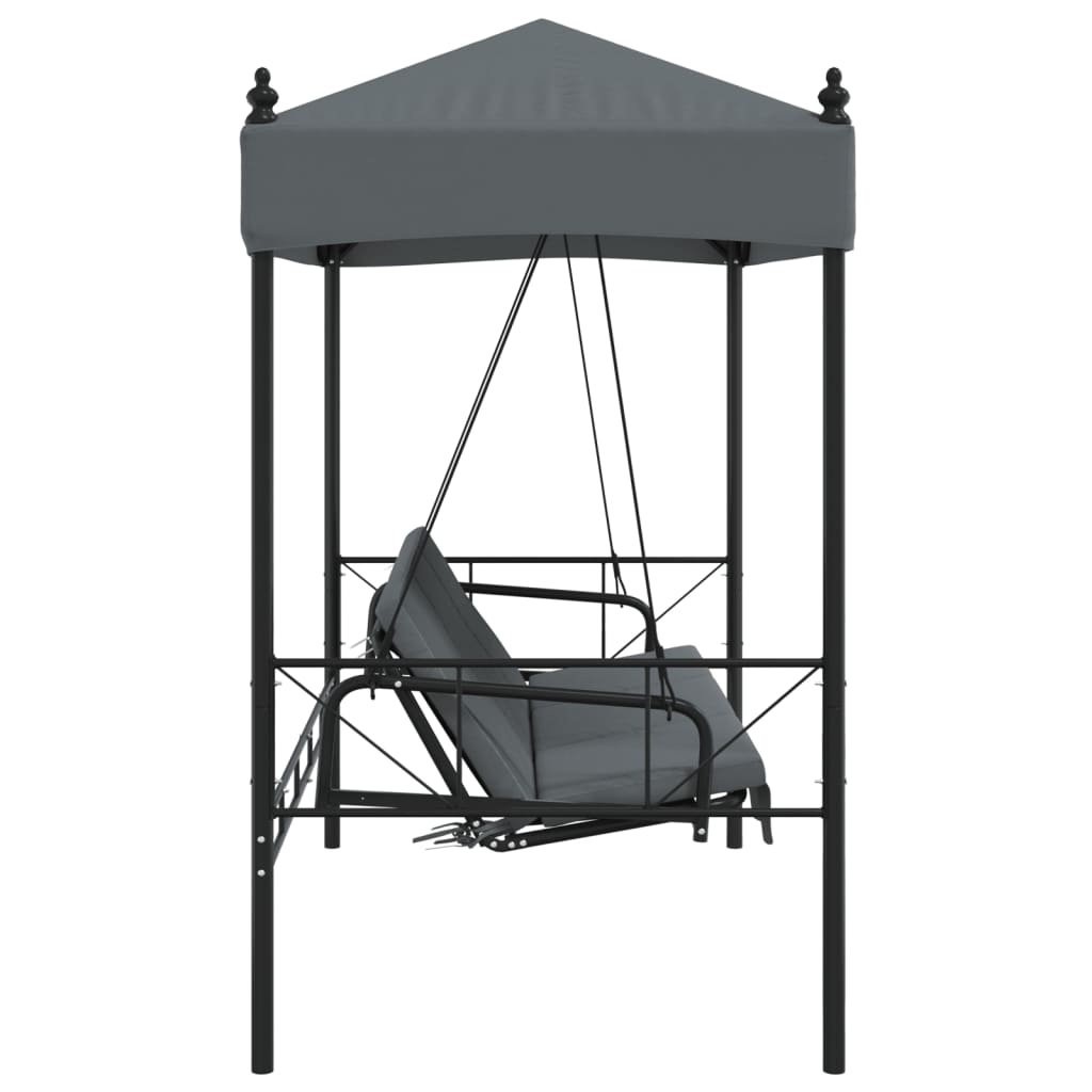 8721102632396_g_en_hd_4 vidaXL Garden Swing Bench with Canopy Dark Grey Steel - Image 6