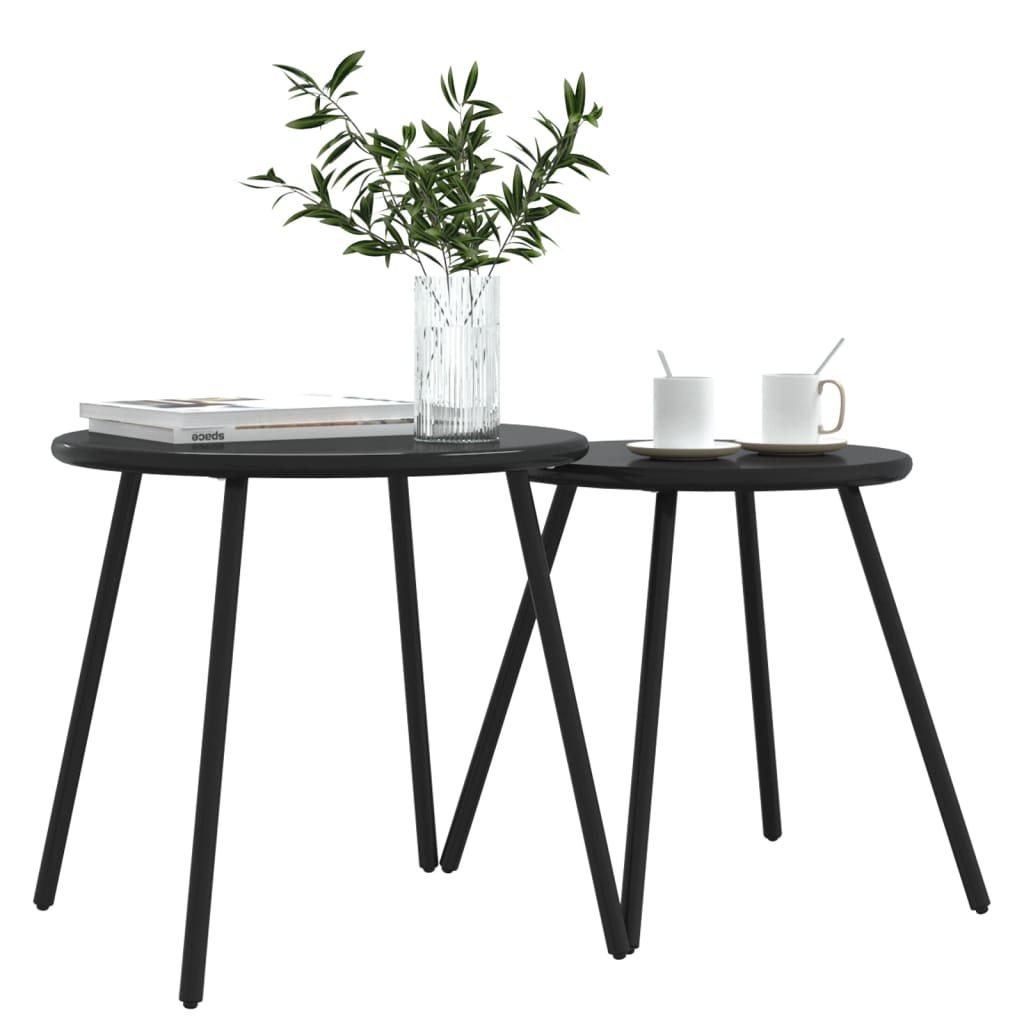 8721102632495_g_en_hd_1 vidaXL Garden Coffee Tables 2 pcs Round Black Powder-coated Steel - Image 3