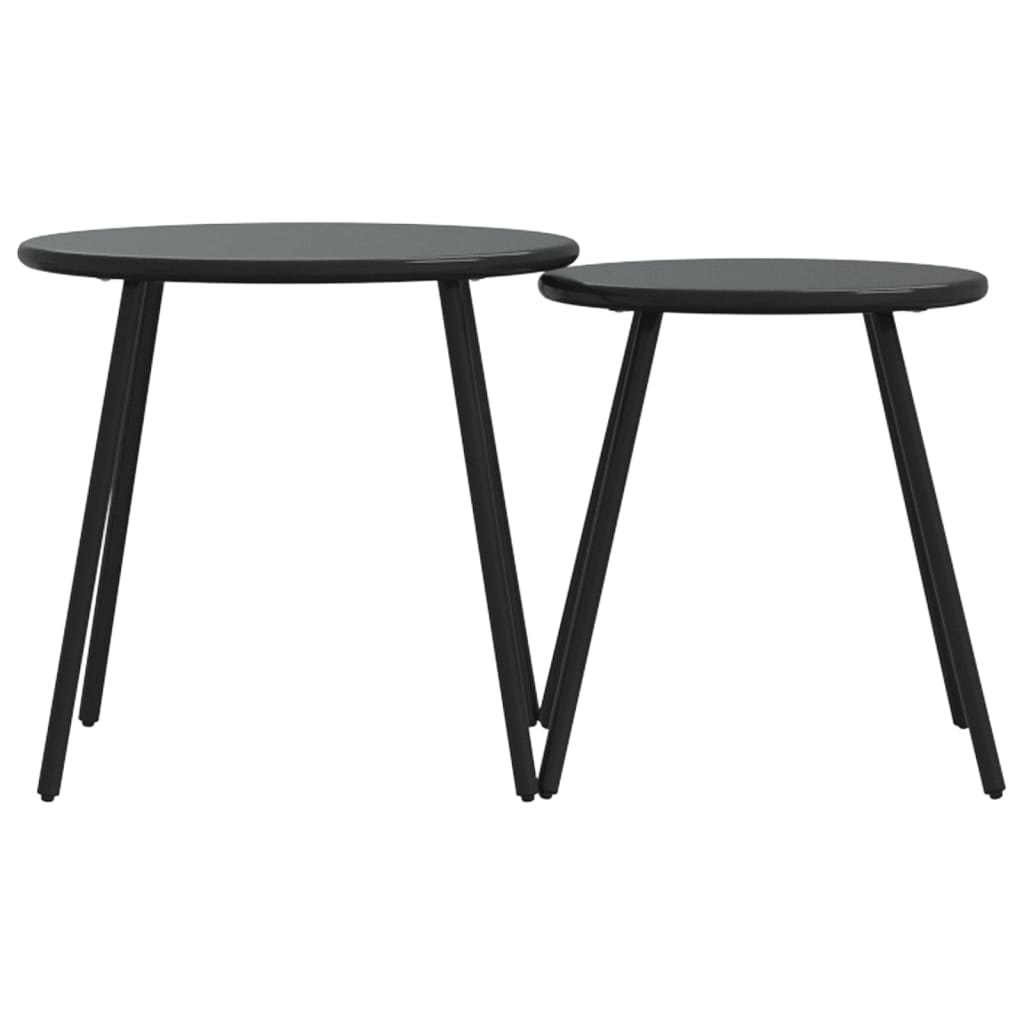 8721102632495_g_en_hd_2 vidaXL Garden Coffee Tables 2 pcs Round Black Powder-coated Steel - Image 4