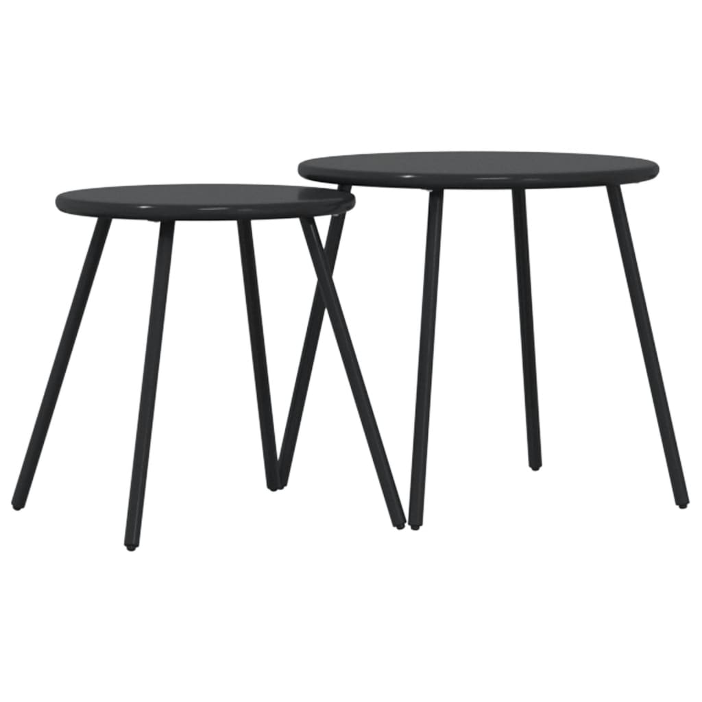 8721102632495_g_en_hd_4 vidaXL Garden Coffee Tables 2 pcs Round Black Powder-coated Steel - Image 6