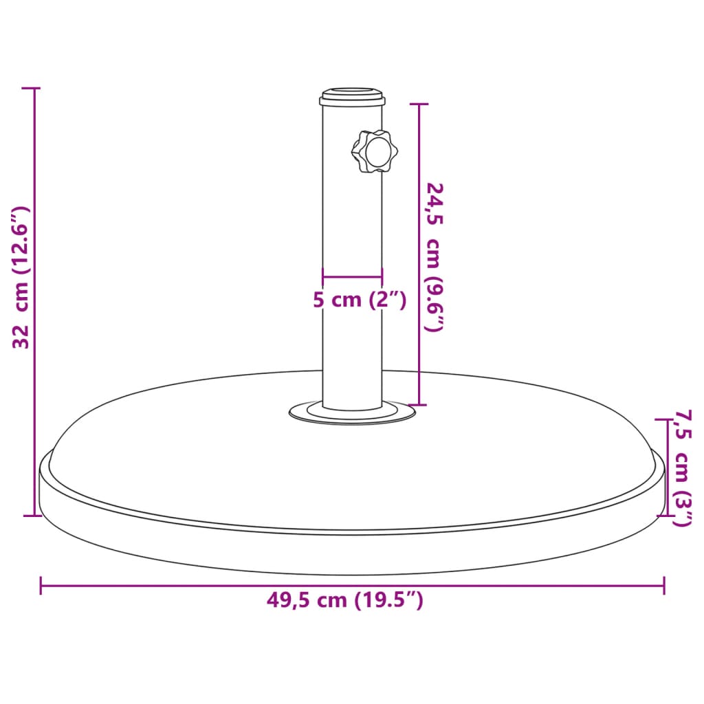 8721102632556_g_en_hd_7 vidaXL Parasol Base for Ø32/35/38 mm Poles 25 kg Round - Image 9
