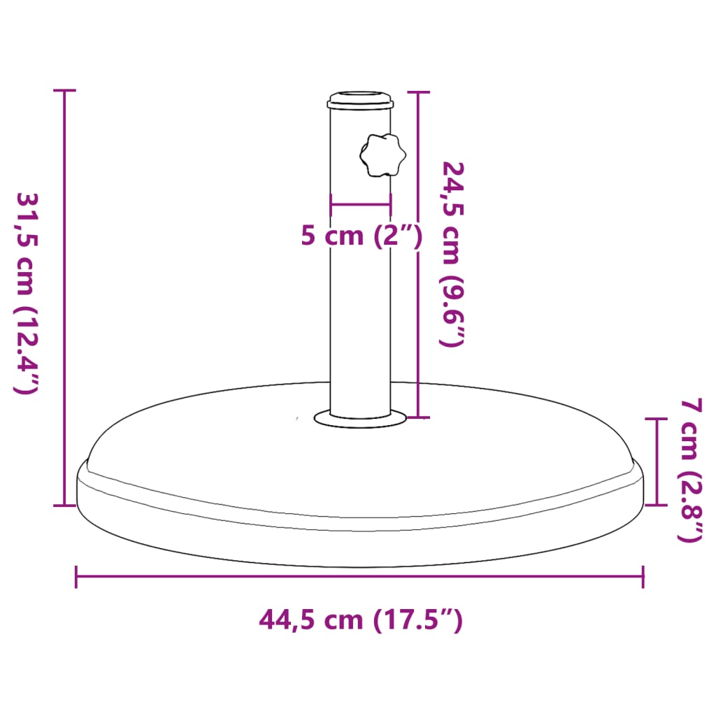 8721102632563_g_en_hd_7 vidaXL Parasol Base for Ø32/35/38 mm Poles 15 kg Round - Image 9