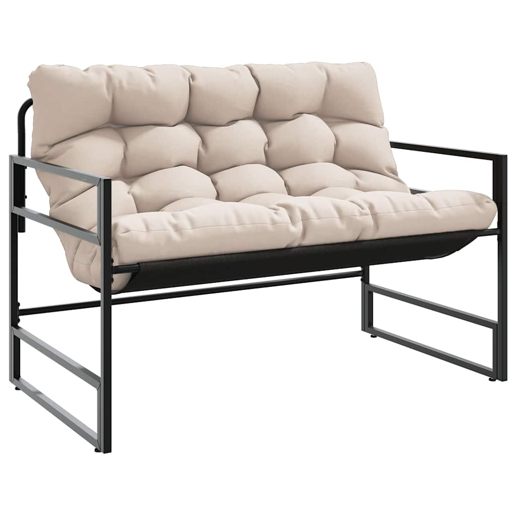 8721102642319_a_en_hd_1 vidaXL Garden Bench with Cushion Taupe 113 cm Steel - Image 2