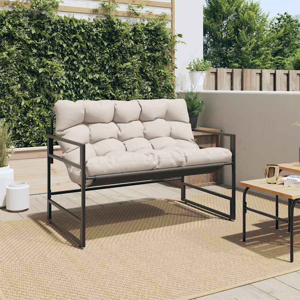 8721102642319_g_en_hd_1 vidaXL Garden Bench with Cushion Taupe 113 cm Steel - Image 3
