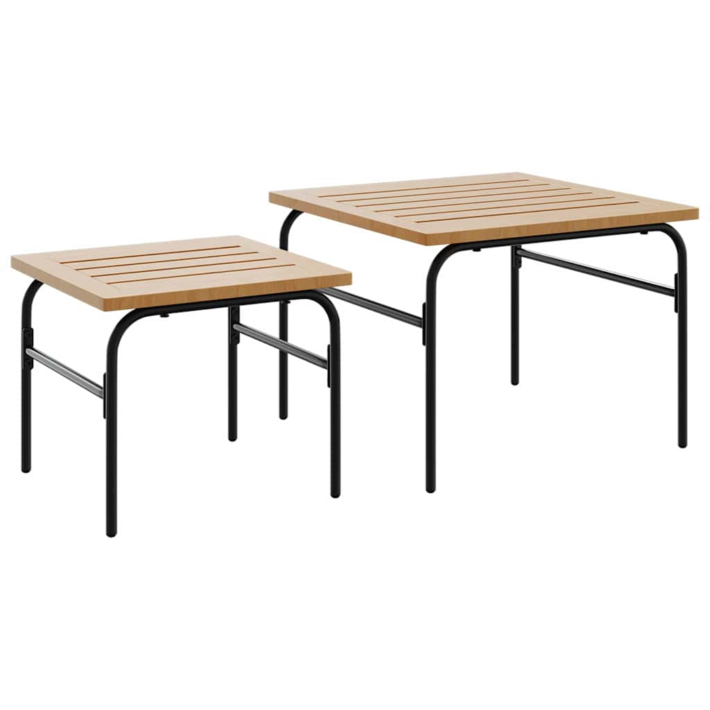 8721102642388_a_en_hd_1 vidaXL Garden Nest of Coffee Tables 2 pcs Brown and Black Steel - Image 2