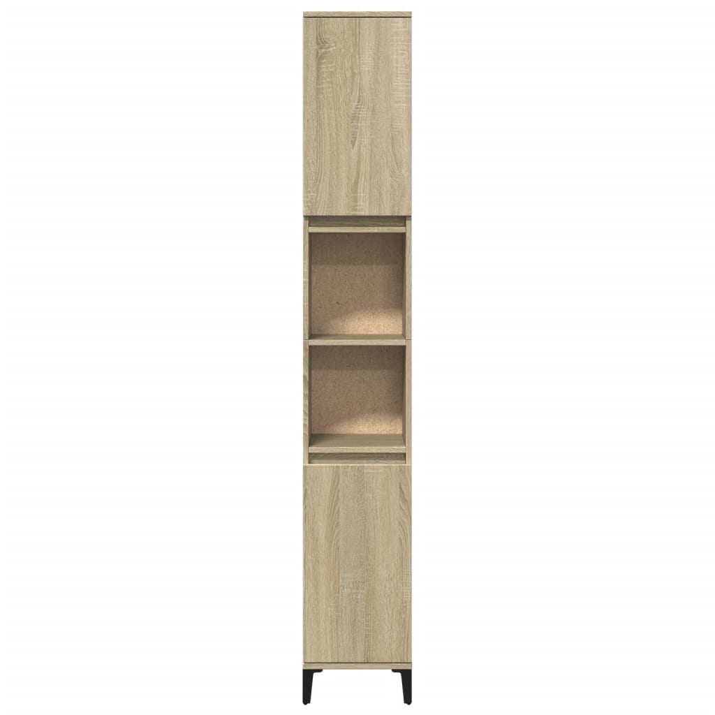 8721102643606_g_en_hd_1 vidaXL Bathroom Cabinet Sonoma Oak 30x30x190 cm Engineered Wood - Image 3