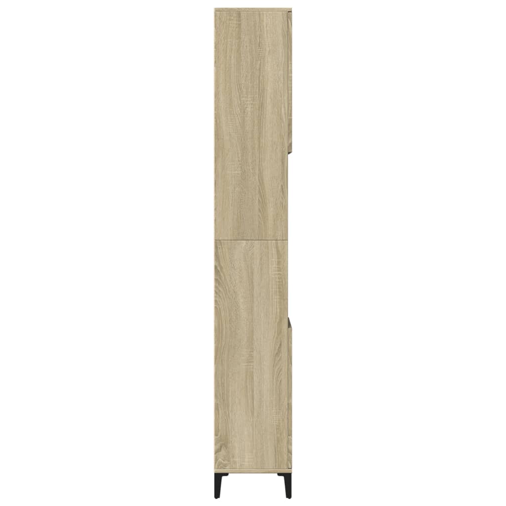 8721102643606_g_en_hd_2 vidaXL Bathroom Cabinet Sonoma Oak 30x30x190 cm Engineered Wood - Image 4