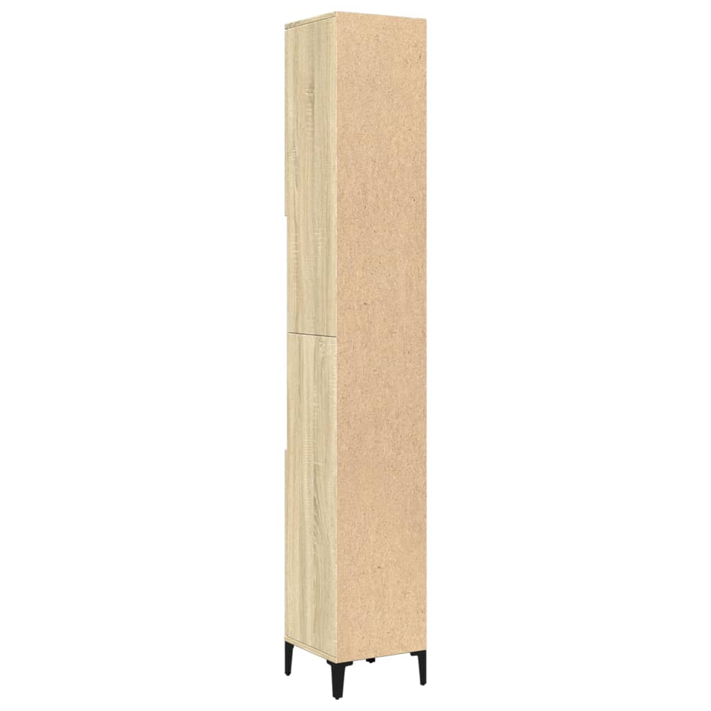 8721102643606_g_en_hd_3 vidaXL Bathroom Cabinet Sonoma Oak 30x30x190 cm Engineered Wood - Image 5