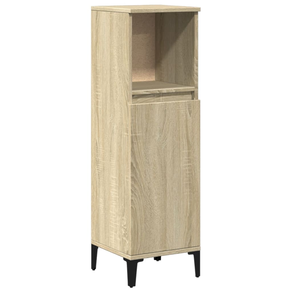 8721102643613_a_en_hd_1 vidaXL Bathroom Cabinet Sonoma Oak 30x30x100 cm Engineered Wood - Image 2