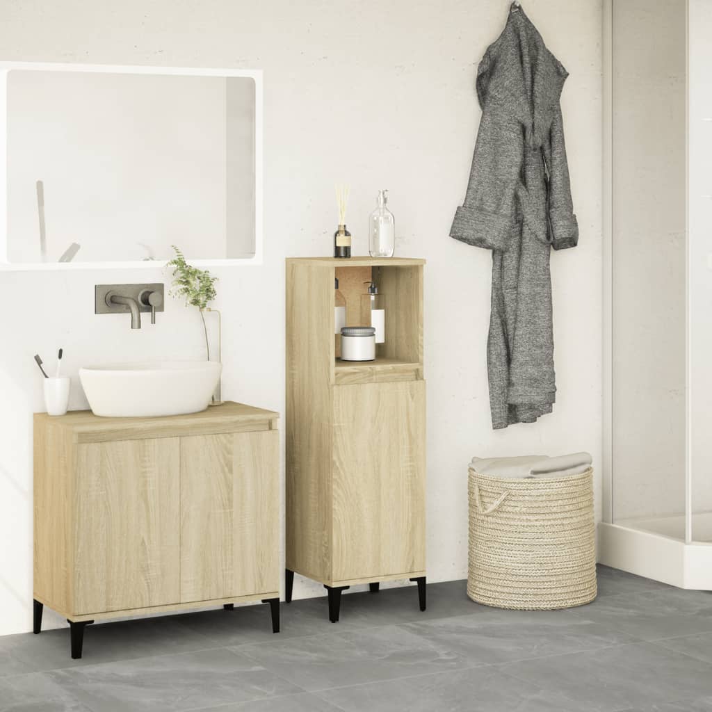 8721102643613_g_en_hd_1 vidaXL Bathroom Cabinet Sonoma Oak 30x30x100 cm Engineered Wood - Image 4