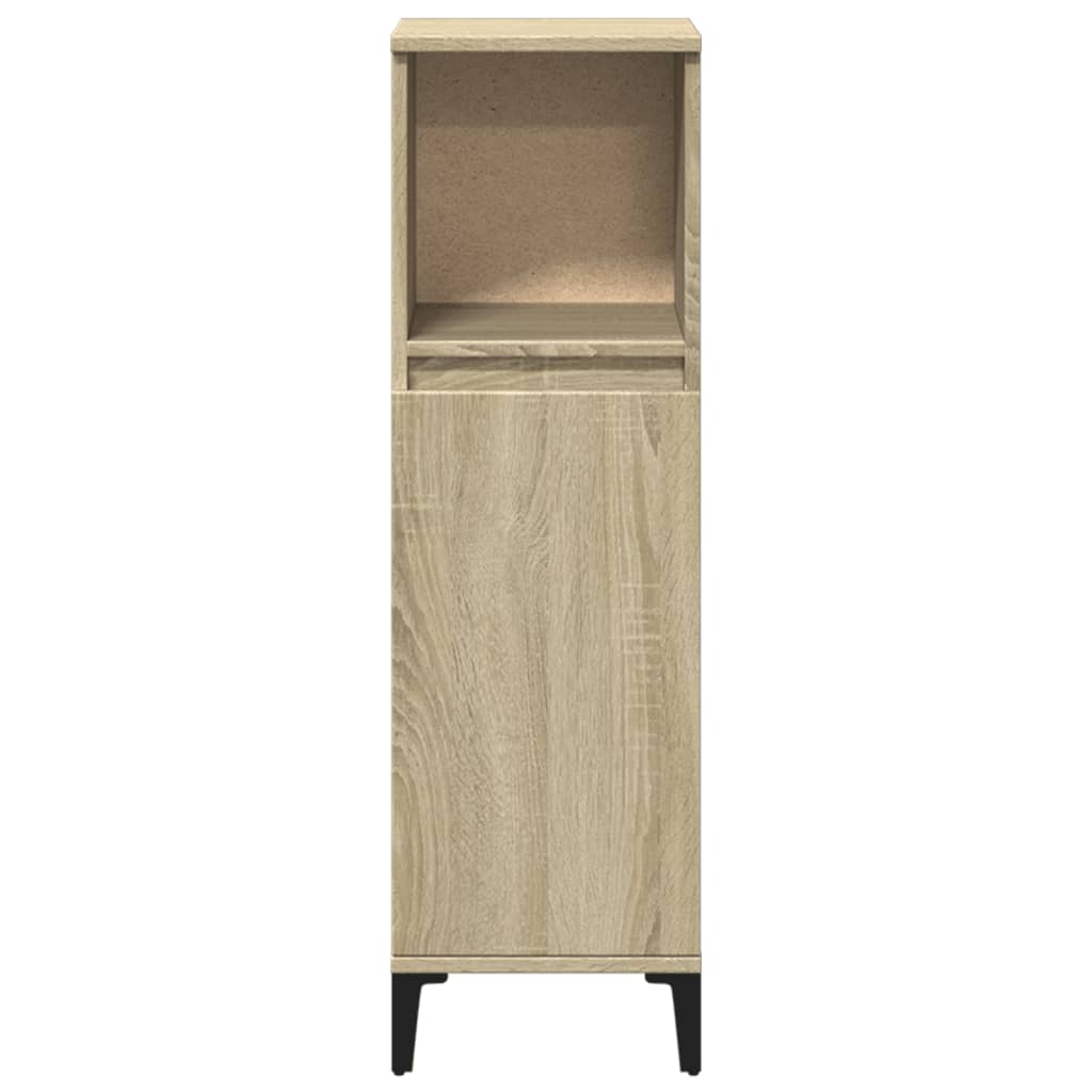 8721102643613_g_en_hd_2 vidaXL Bathroom Cabinet Sonoma Oak 30x30x100 cm Engineered Wood - Image 5