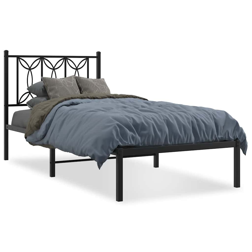 8721102643835_a_en_hd_1 vidaXL Metal Bed Frame without Mattress with Headboard Black 90x190 cm - Image 2
