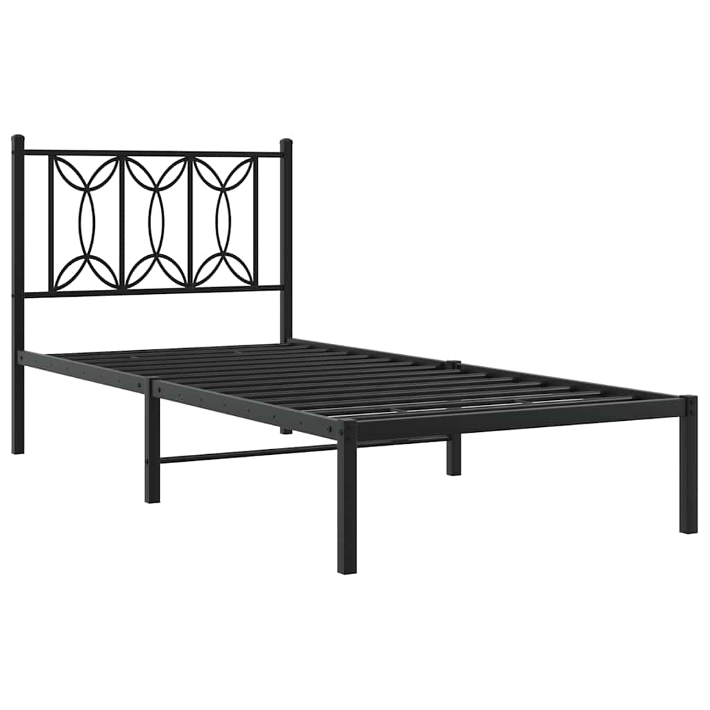 8721102643835_g_en_hd_1 vidaXL Metal Bed Frame without Mattress with Headboard Black 90x190 cm - Image 3