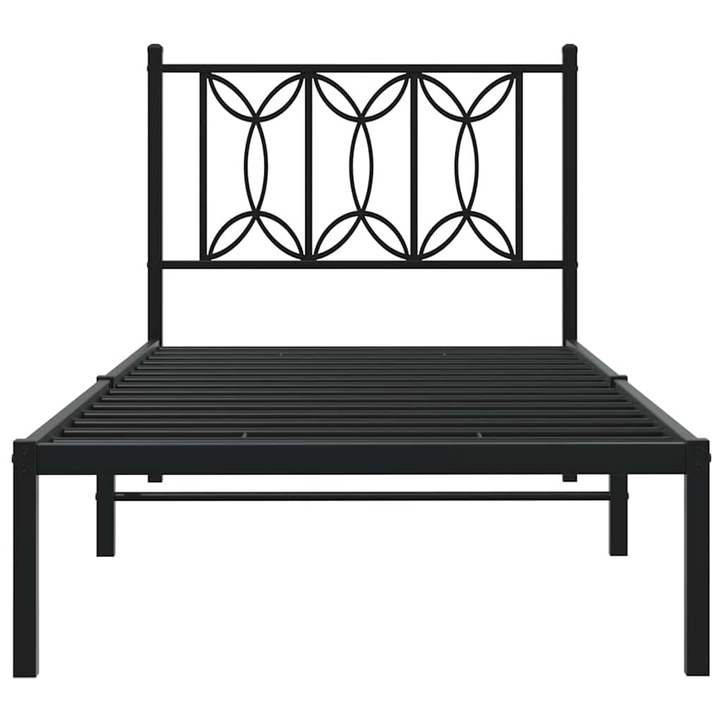 8721102643835_g_en_hd_2 vidaXL Metal Bed Frame without Mattress with Headboard Black 90x190 cm - Image 4