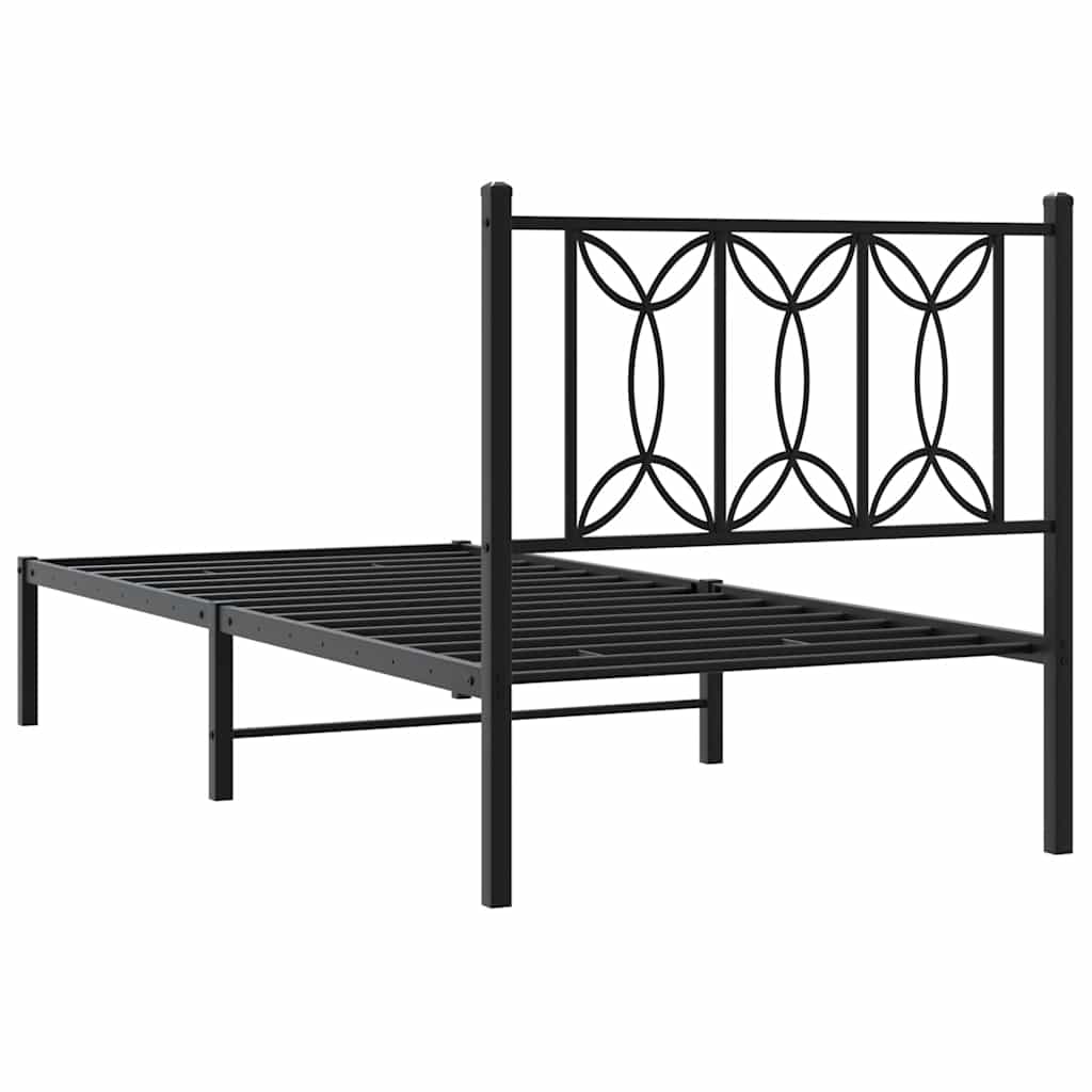 8721102643835_g_en_hd_4 vidaXL Metal Bed Frame without Mattress with Headboard Black 90x190 cm - Image 6