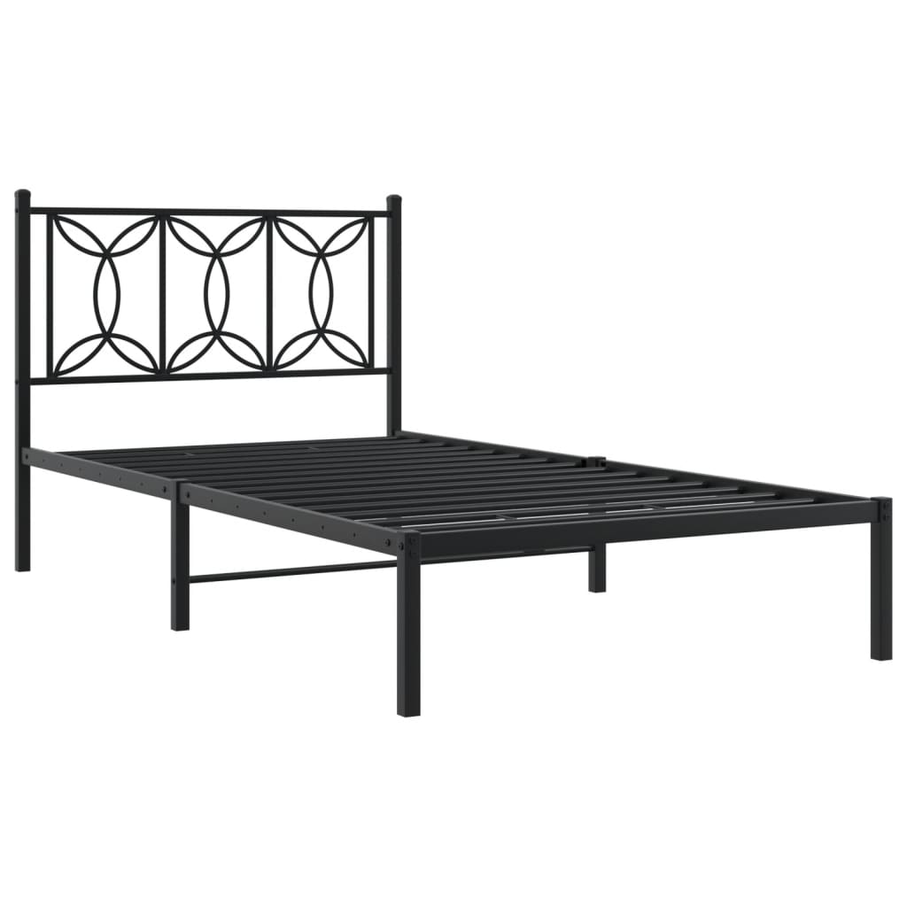 8721102643873_g_en_hd_1 vidaXL Metal Bed Frame without Mattress with Headboard Black 107x203 cm King Single - Image 3
