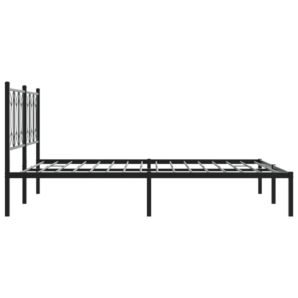 8721102643934_g_en_hd_3 vidaXL Metal Bed Frame without Mattress with Headboard Black 150x200 cm - Image 5