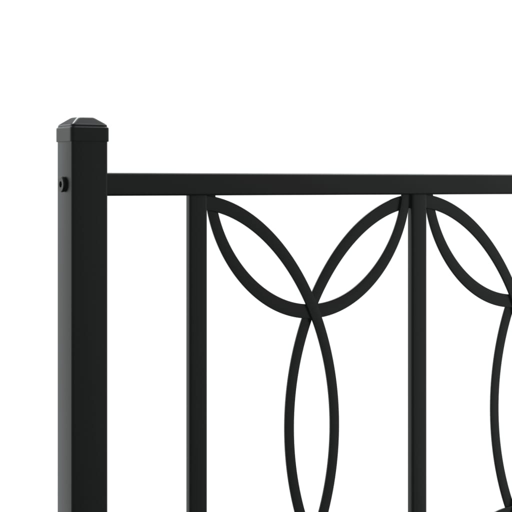 8721102643934_g_en_hd_5 vidaXL Metal Bed Frame without Mattress with Headboard Black 150x200 cm - Image 7