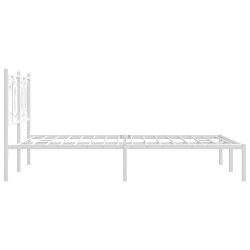 8721102644399_g_en_hd_3 vidaXL Metal Bed Frame without Mattress with Headboard White 135x190 cm - Image 5