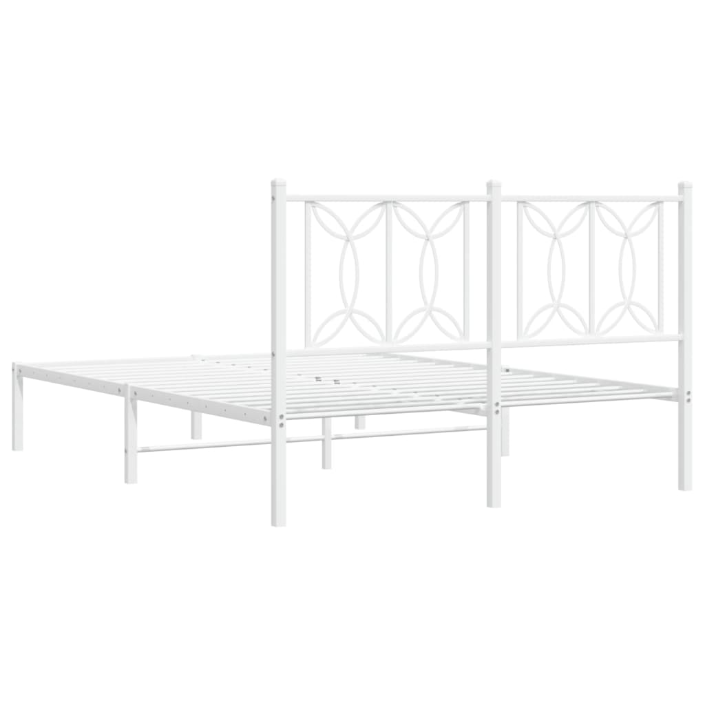 8721102644399_g_en_hd_4 vidaXL Metal Bed Frame without Mattress with Headboard White 135x190 cm - Image 6