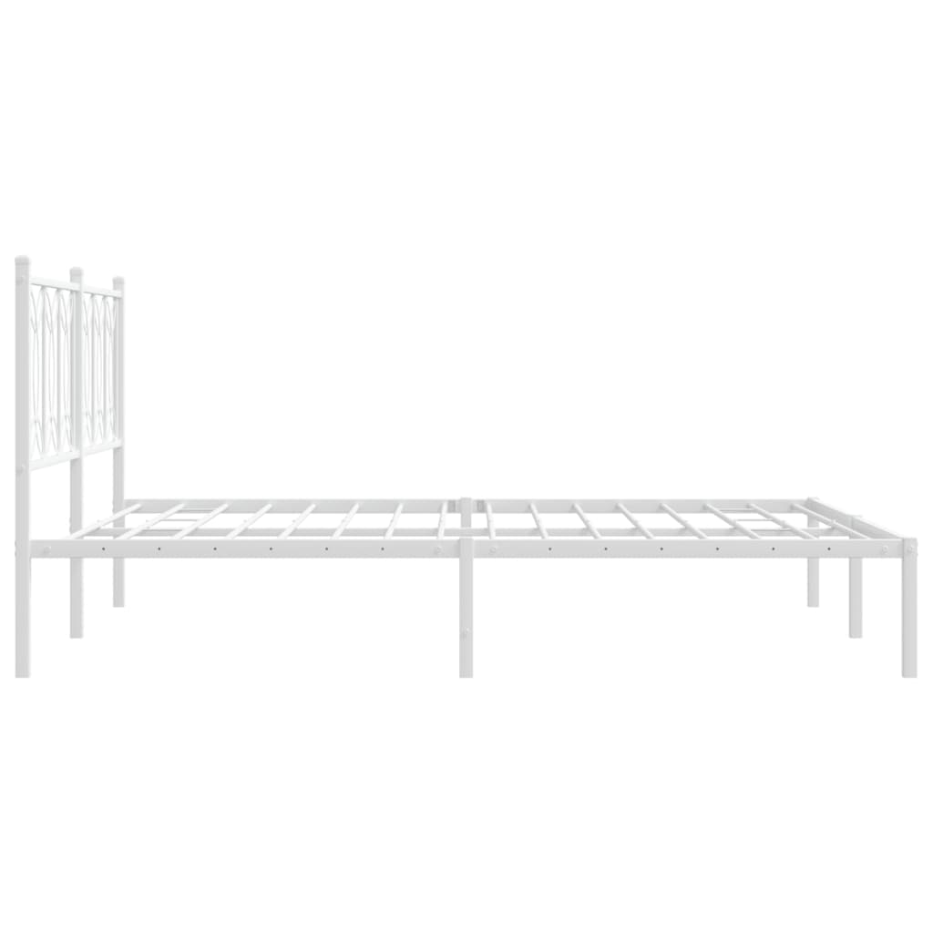 8721102644429_g_en_hd_3 vidaXL Metal Bed Frame without Mattress with Headboard White 150x200 cm - Image 5