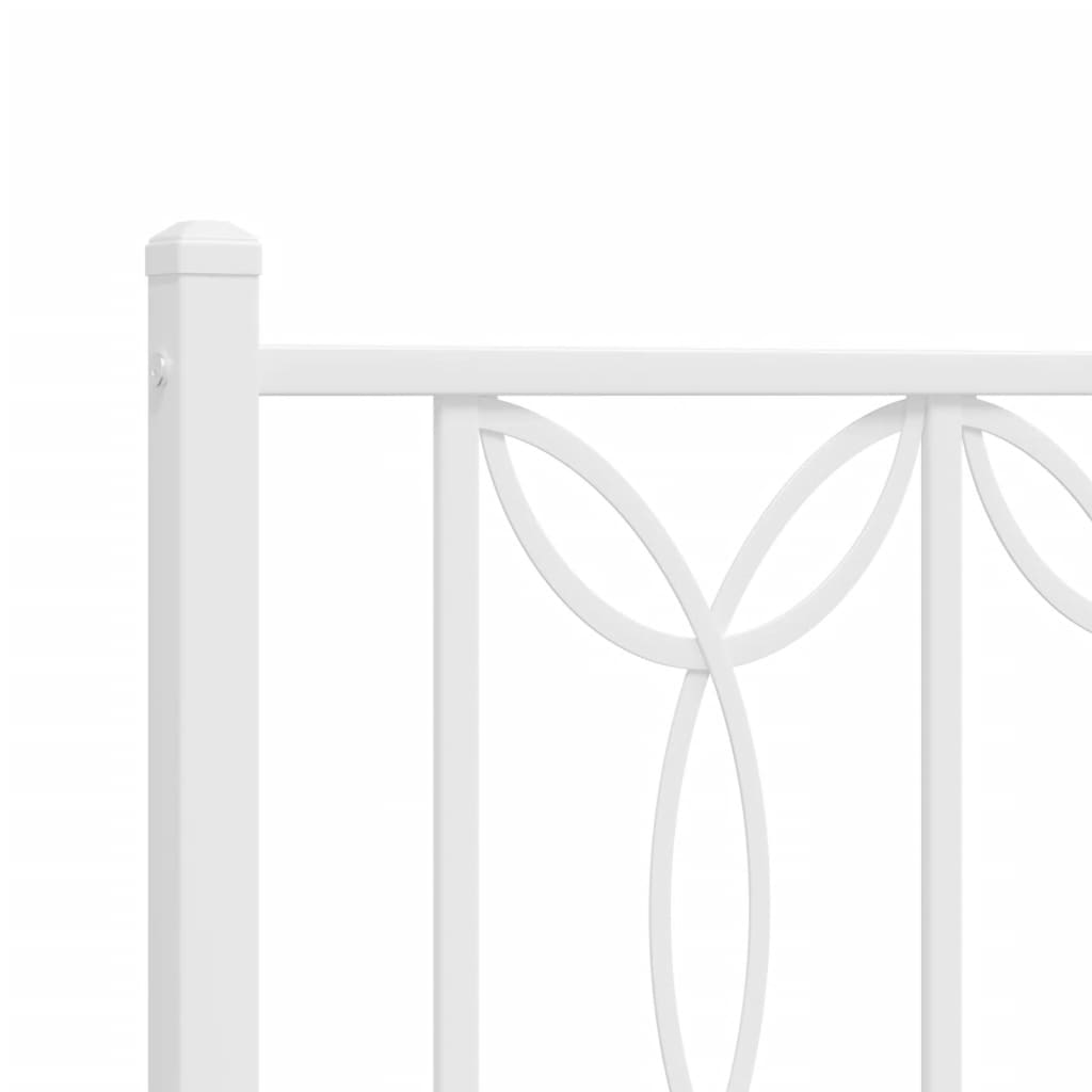 8721102644429_g_en_hd_5 vidaXL Metal Bed Frame without Mattress with Headboard White 150x200 cm - Image 7