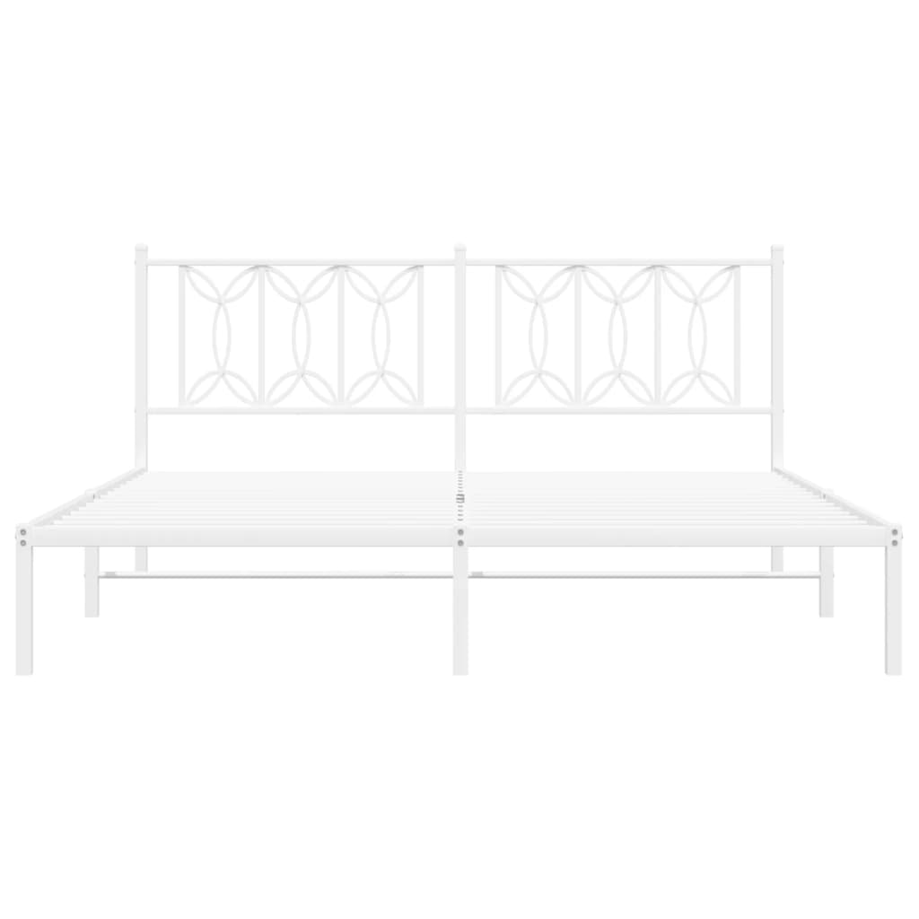 8721102644443_g_en_hd_2 vidaXL Metal Bed Frame without Mattress with Headboard White 183x203 cm King - Image 4