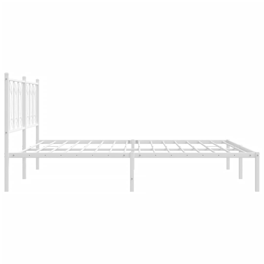 8721102644443_g_en_hd_3 vidaXL Metal Bed Frame without Mattress with Headboard White 183x203 cm King - Image 5
