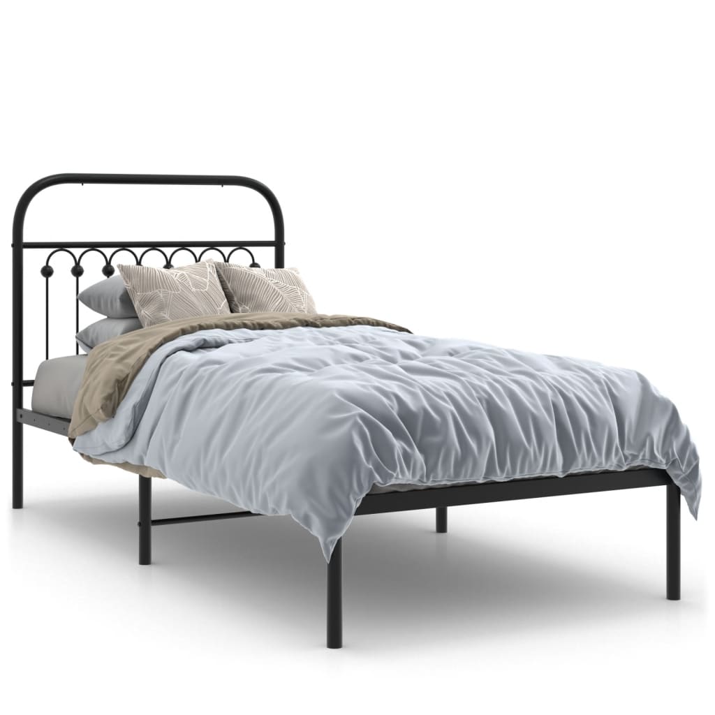 8721102644818_a_en_hd_1 vidaXL Metal Bed Frame without Mattress with Headboard Black 90x190 cm - Image 2