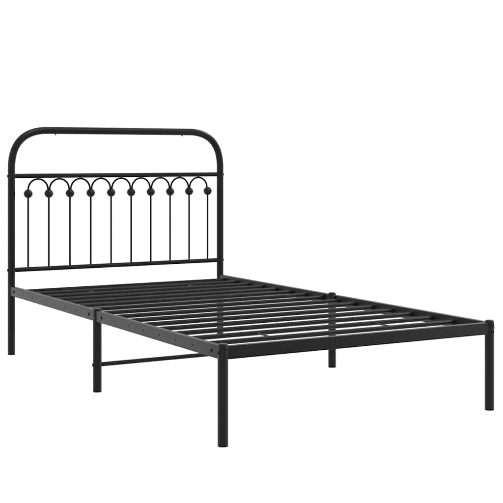 8721102644856_g_en_hd_1 vidaXL Metal Bed Frame without Mattress with Headboard Black 107x203 cm King Single - Image 3