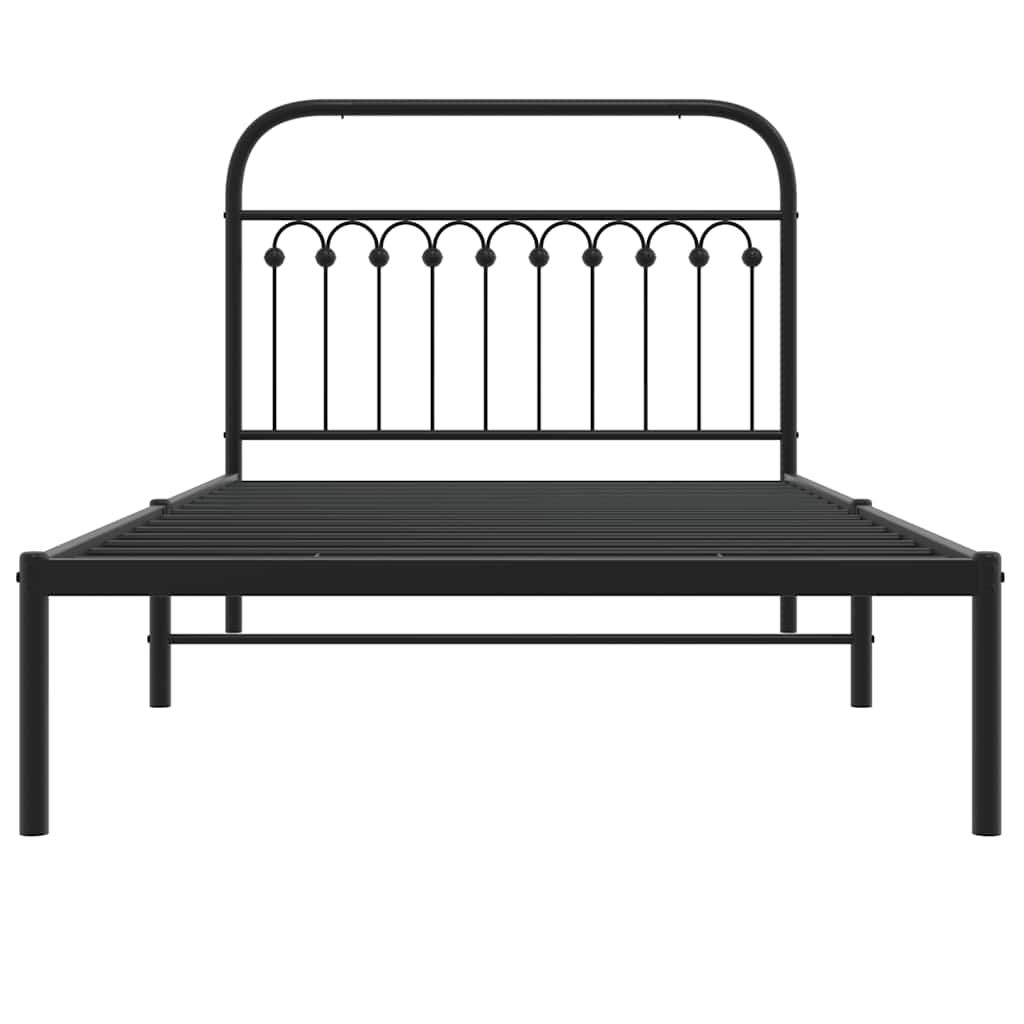 8721102644856_g_en_hd_2 vidaXL Metal Bed Frame without Mattress with Headboard Black 107x203 cm King Single - Image 4