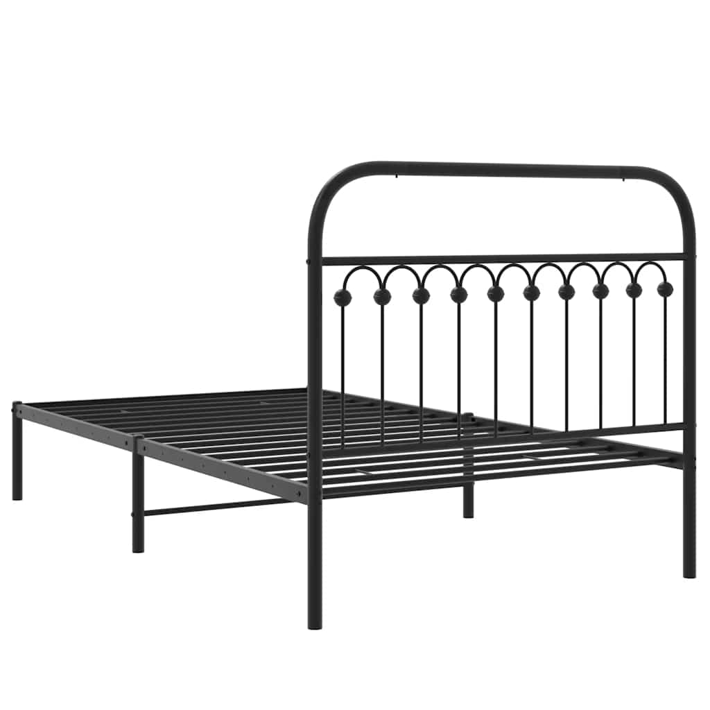 8721102644856_g_en_hd_4 vidaXL Metal Bed Frame without Mattress with Headboard Black 107x203 cm King Single - Image 6
