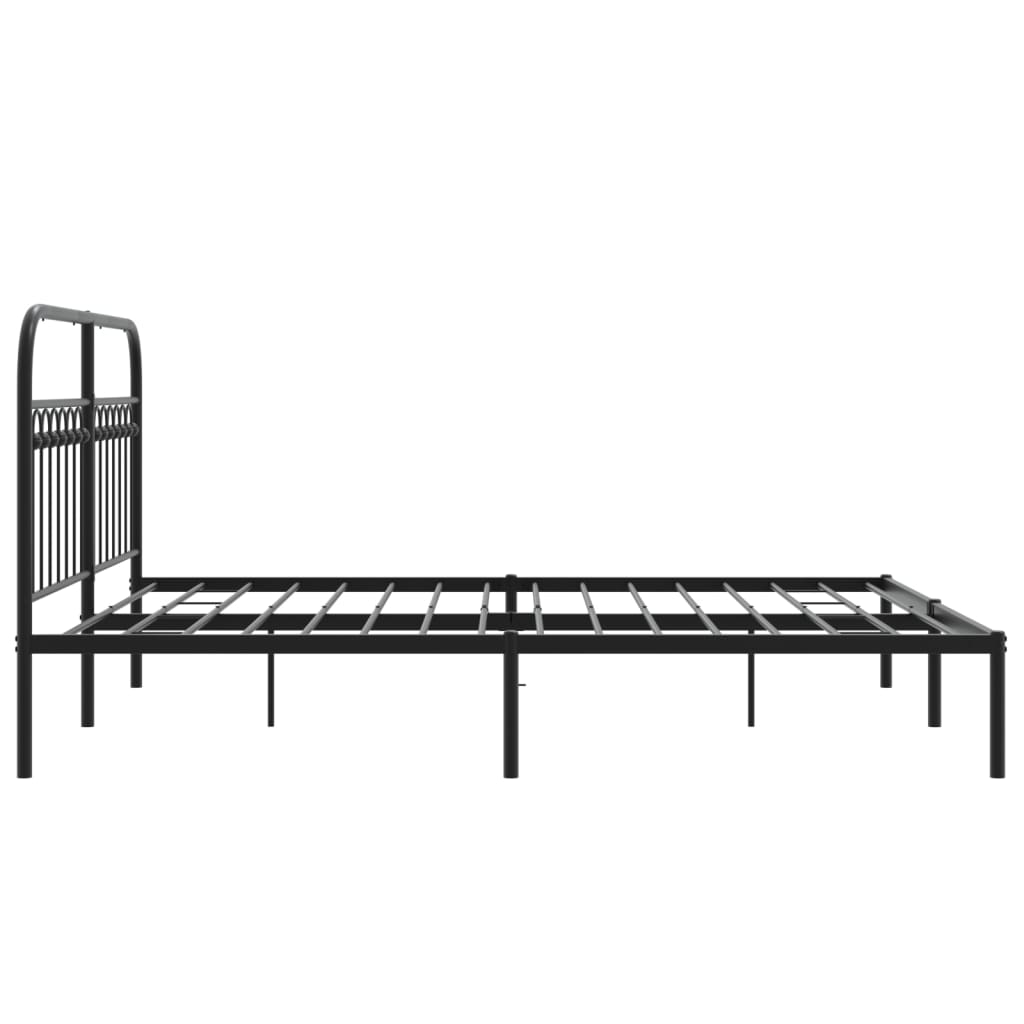 8721102644917_g_en_hd_3 vidaXL Metal Bed Frame without Mattress with Headboard Black 150x200 cm - Image 5