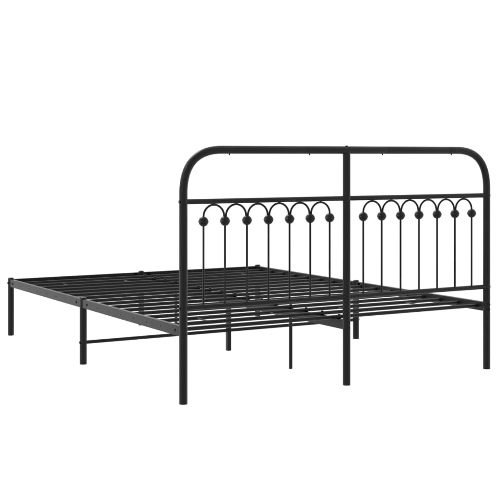 8721102644917_g_en_hd_4 vidaXL Metal Bed Frame without Mattress with Headboard Black 150x200 cm - Image 6