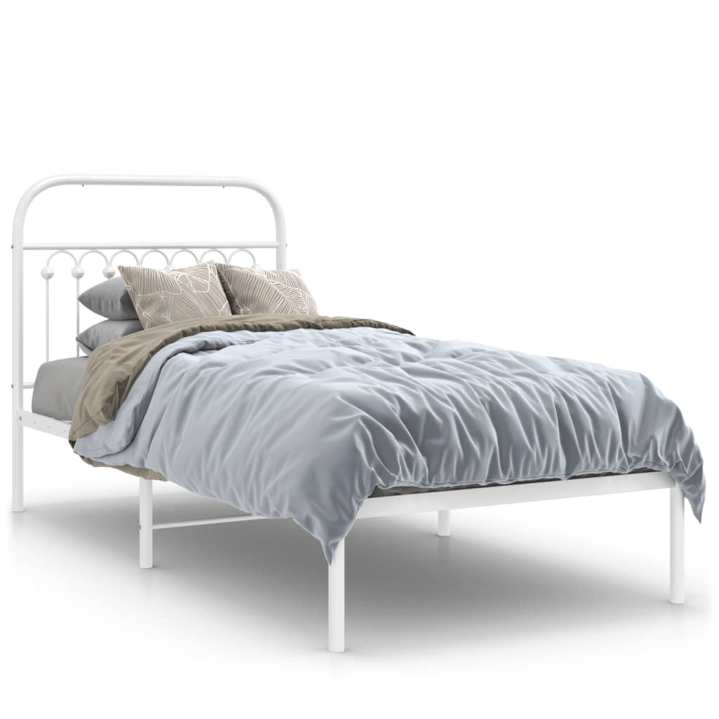 8721102645303_a_en_hd_1 vidaXL Metal Bed Frame without Mattress with Headboard White 90x190 cm - Image 2