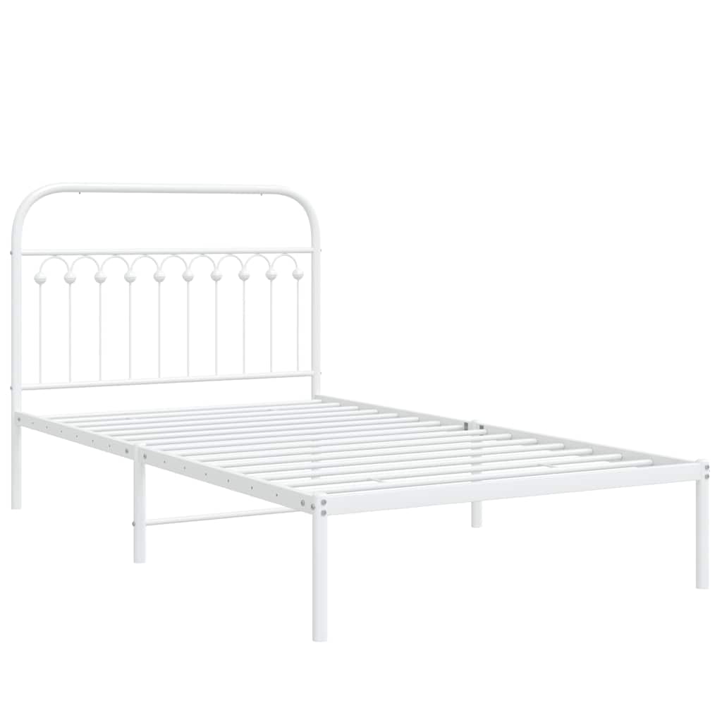 8721102645341_g_en_hd_1 vidaXL Metal Bed Frame without Mattress with Headboard White 107x203 cm King Single - Image 3
