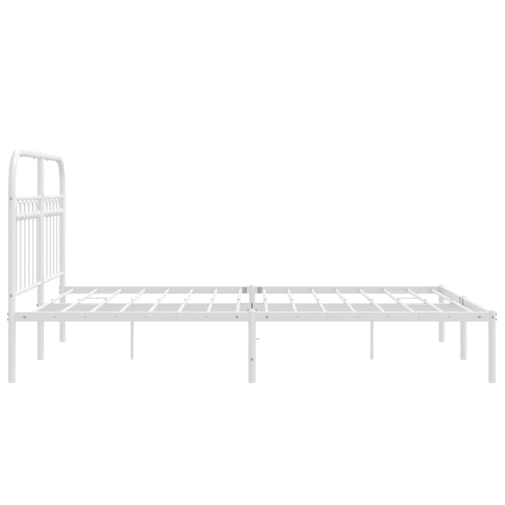 8721102645372_g_en_hd_3 vidaXL Metal Bed Frame without Mattress with Headboard White 135x190 cm - Image 5