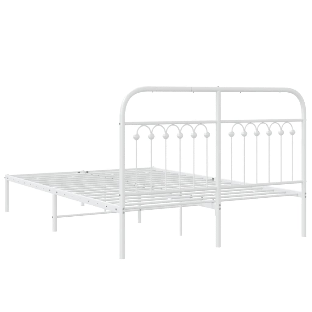 8721102645372_g_en_hd_4 vidaXL Metal Bed Frame without Mattress with Headboard White 135x190 cm - Image 6