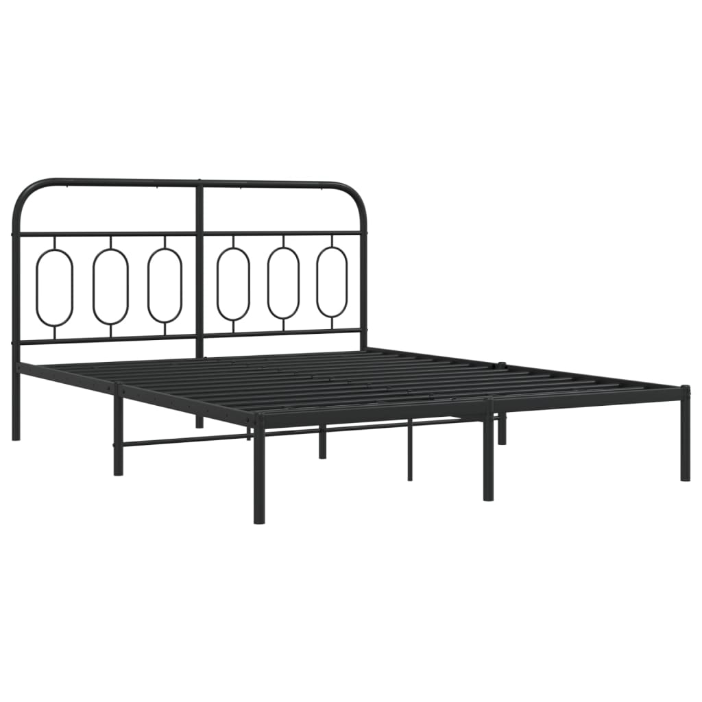 8721102645891_g_en_hd_1 vidaXL Metal Bed Frame without Mattress with Headboard Black 150x200 cm - Image 3