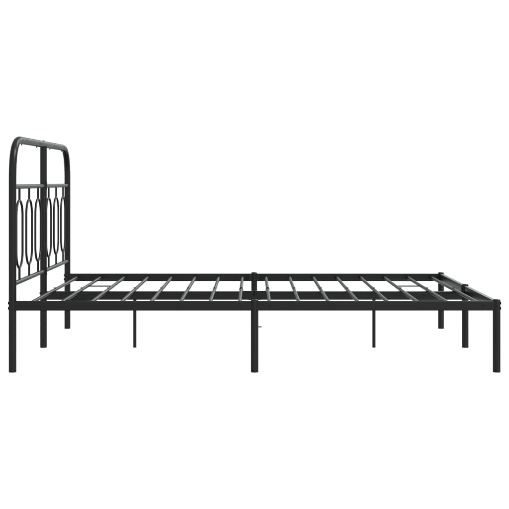 8721102645891_g_en_hd_3 vidaXL Metal Bed Frame without Mattress with Headboard Black 150x200 cm - Image 5
