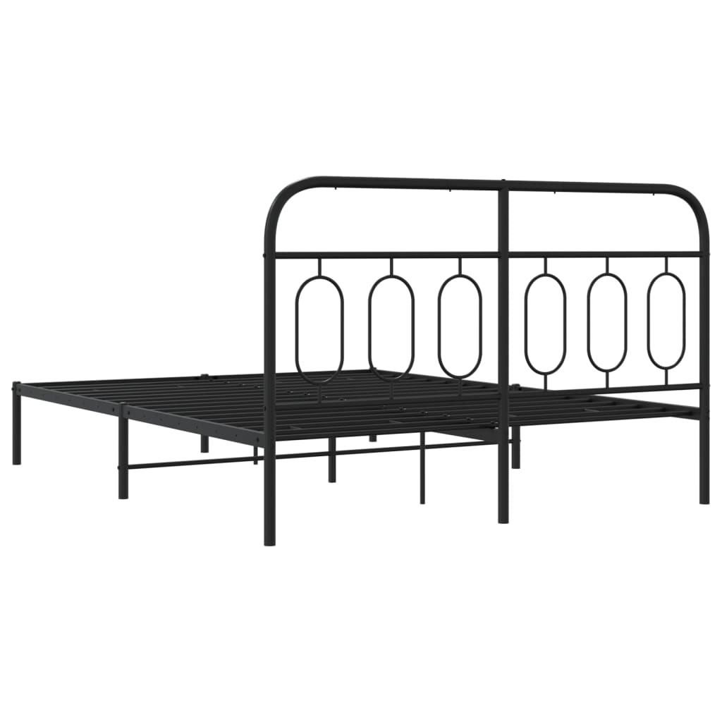 8721102645891_g_en_hd_4 vidaXL Metal Bed Frame without Mattress with Headboard Black 150x200 cm - Image 6