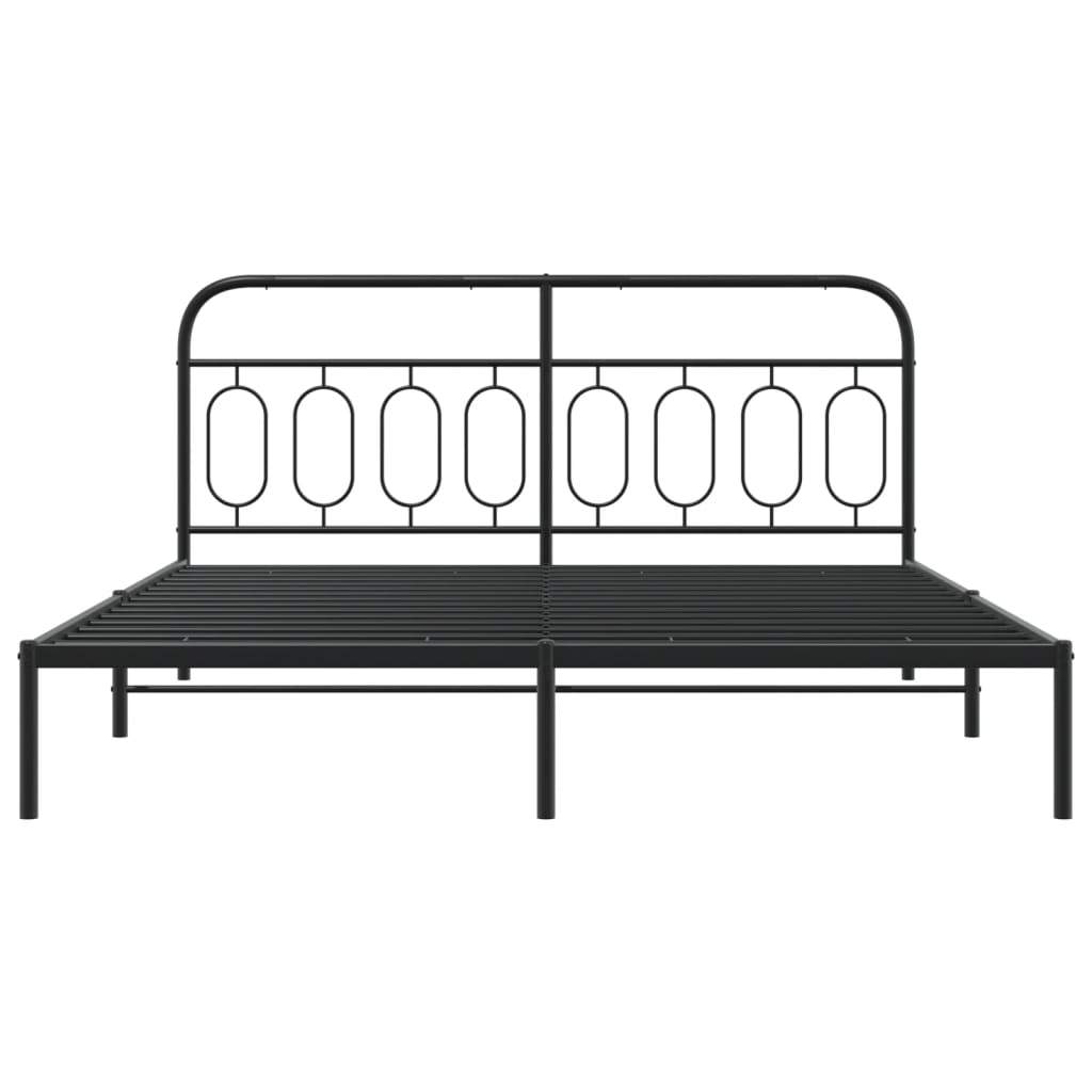 8721102645914_g_en_hd_2 vidaXL Metal Bed Frame without Mattress with Headboard Black 183x203 cm King - Image 4