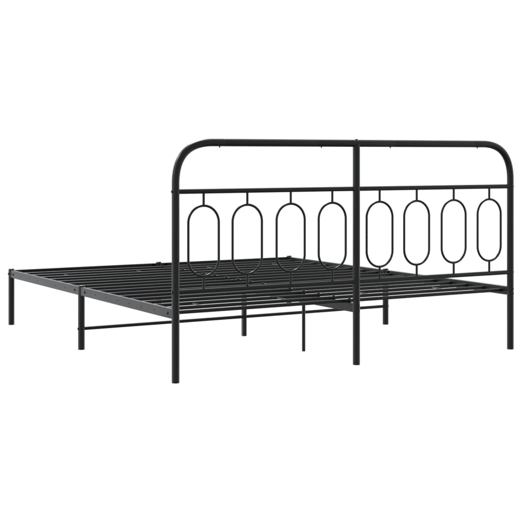 8721102645914_g_en_hd_4 vidaXL Metal Bed Frame without Mattress with Headboard Black 183x203 cm King - Image 6
