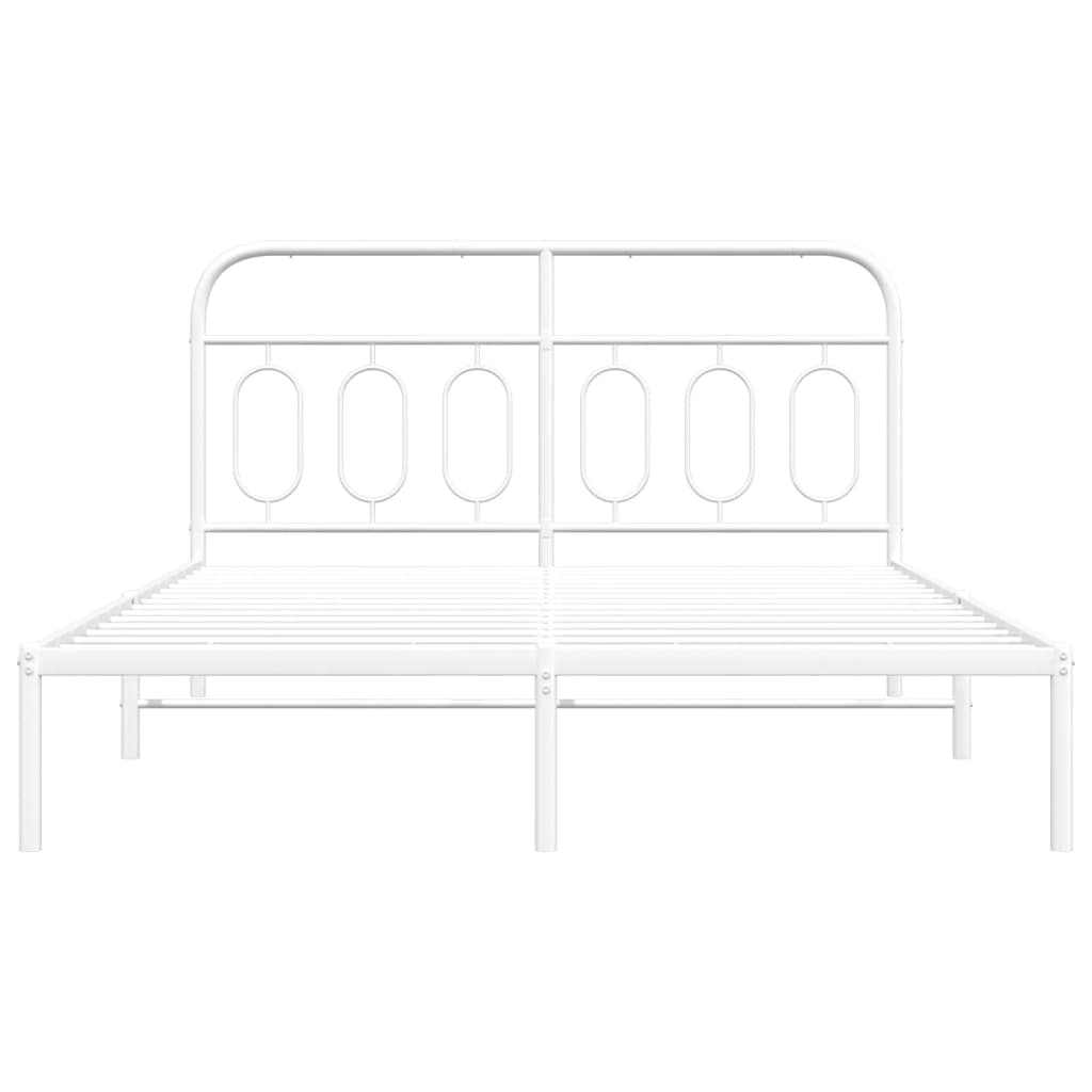 8721102646355_g_en_hd_2 vidaXL Metal Bed Frame without Mattress with Headboard White 135x190 cm - Image 4