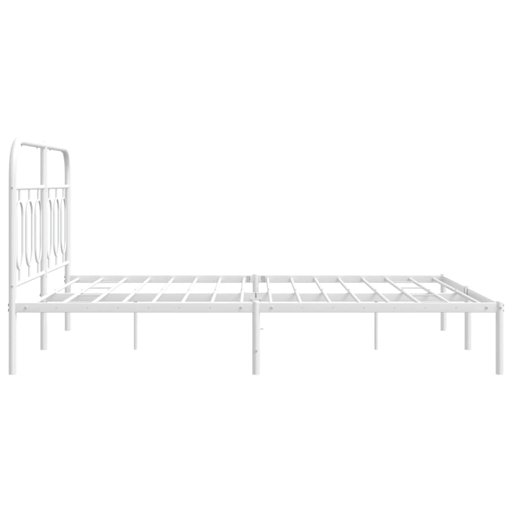 8721102646355_g_en_hd_3 vidaXL Metal Bed Frame without Mattress with Headboard White 135x190 cm - Image 5