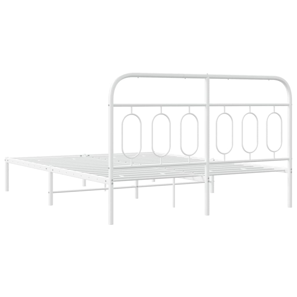 8721102646355_g_en_hd_4 vidaXL Metal Bed Frame without Mattress with Headboard White 135x190 cm - Image 6