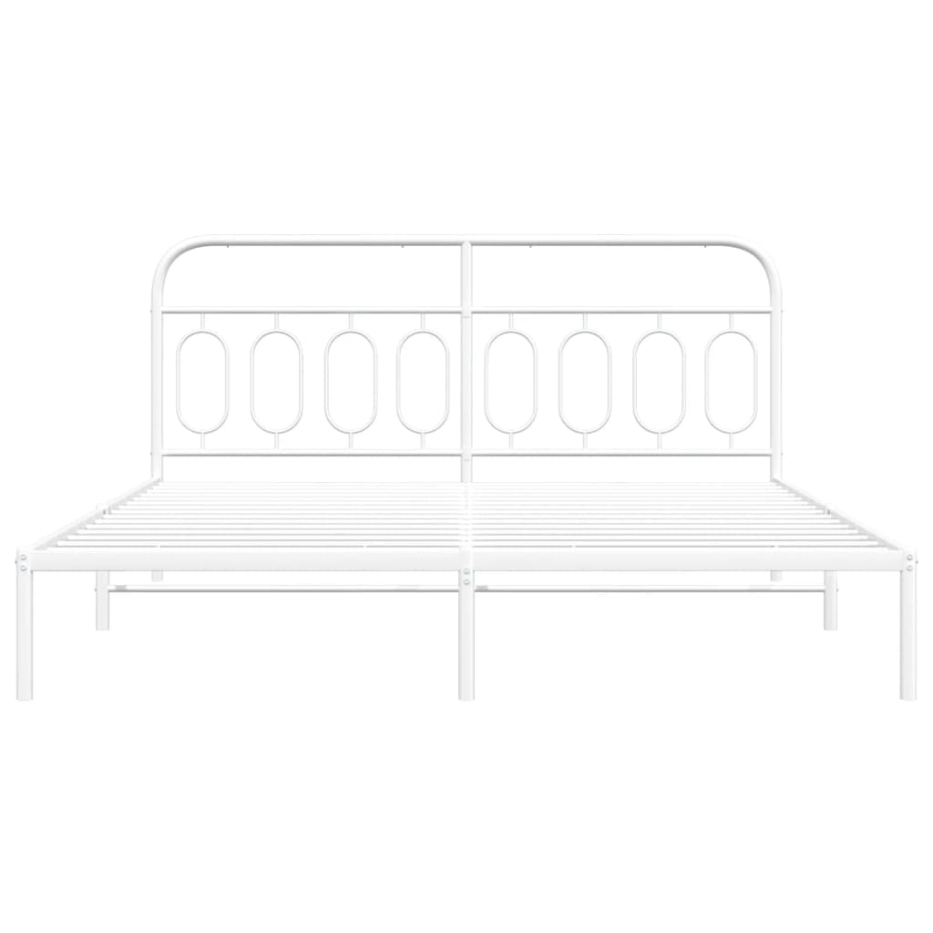 8721102646409_g_en_hd_2 vidaXL Metal Bed Frame without Mattress with Headboard White 183x203 cm King - Image 4