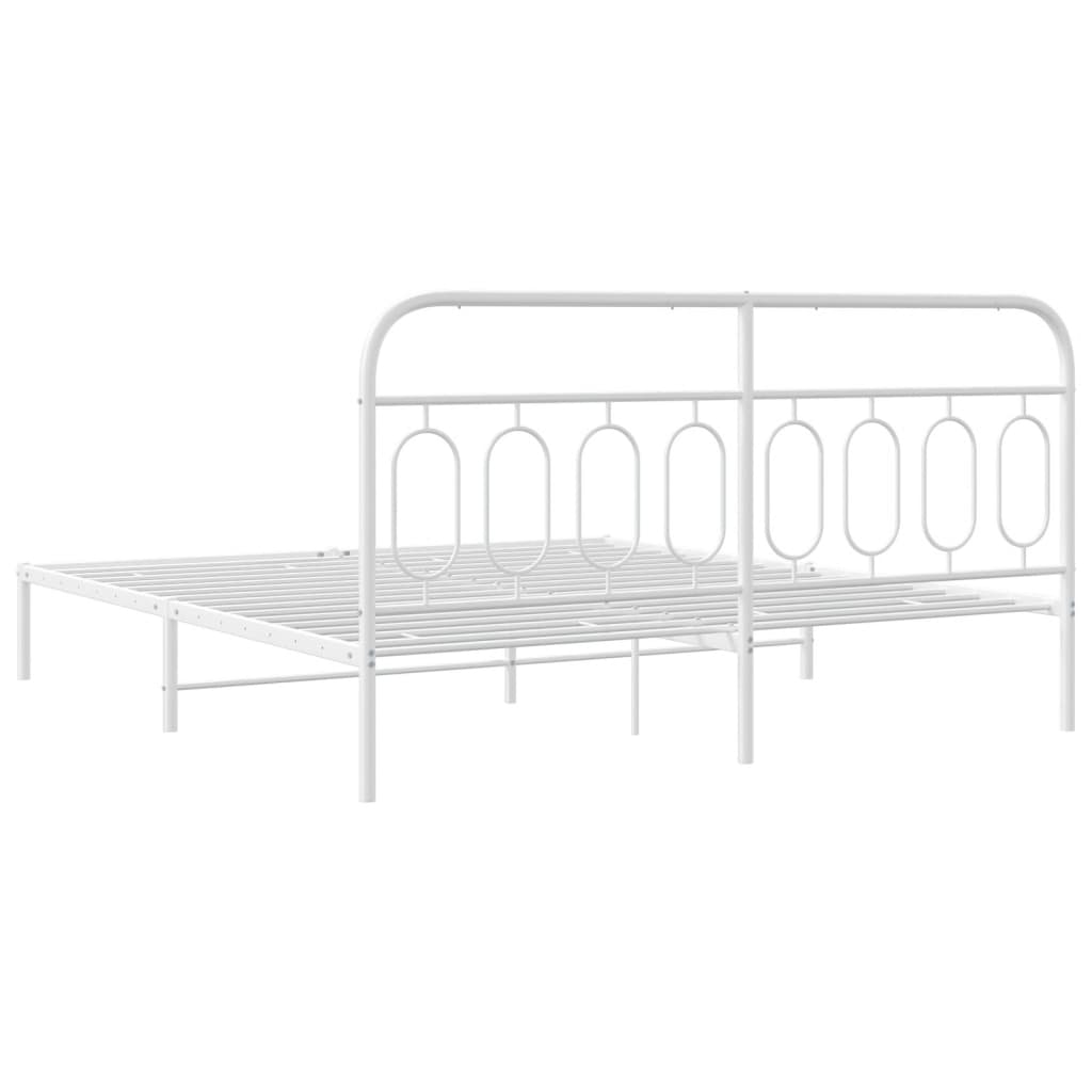 8721102646409_g_en_hd_4 vidaXL Metal Bed Frame without Mattress with Headboard White 183x203 cm King - Image 6